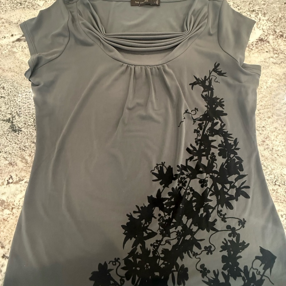 Gray Limited Floral Women's Top